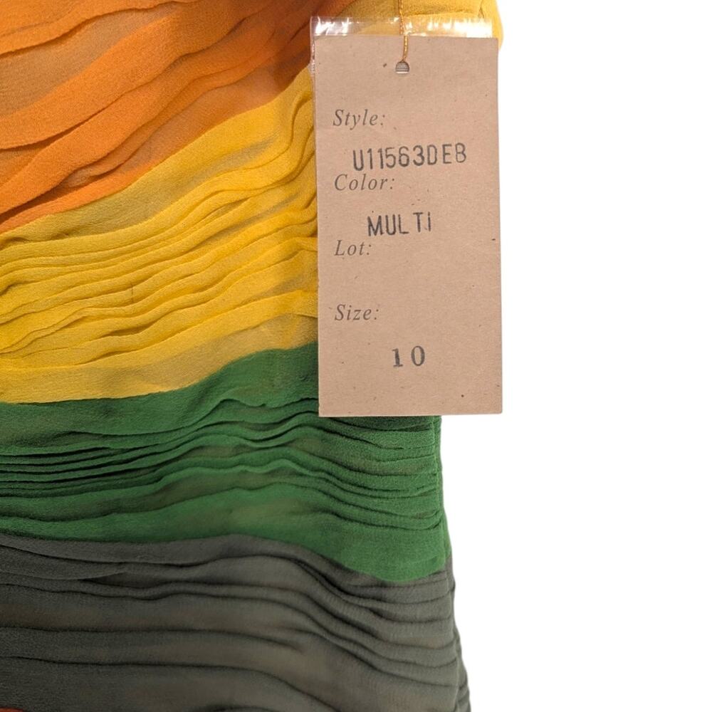 Mandalay Multi Silk Beaded Rainbow Chevron Cocktail Dress Size 10 - Picture 3 of 7